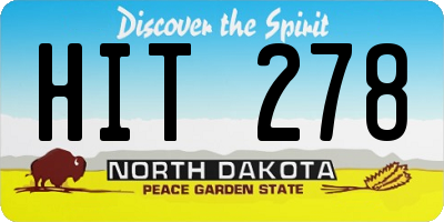 ND license plate HIT278