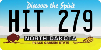 ND license plate HIT279