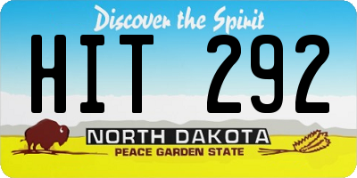 ND license plate HIT292