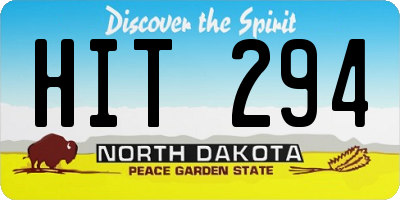 ND license plate HIT294