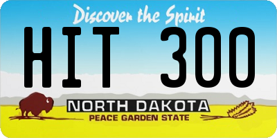 ND license plate HIT300