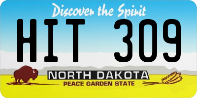 ND license plate HIT309