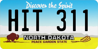 ND license plate HIT311