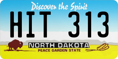 ND license plate HIT313