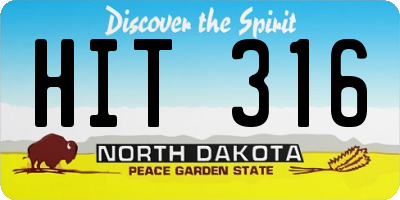 ND license plate HIT316