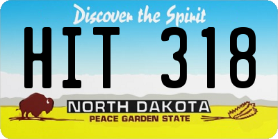 ND license plate HIT318