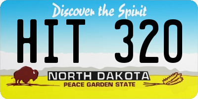 ND license plate HIT320