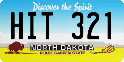 ND license plate HIT321