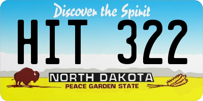 ND license plate HIT322