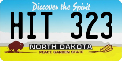 ND license plate HIT323