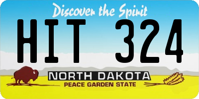 ND license plate HIT324