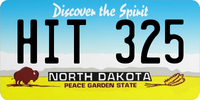 ND license plate HIT325