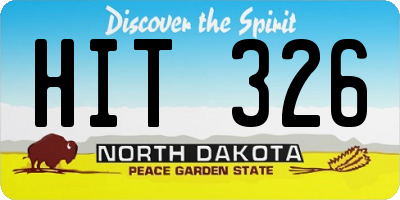 ND license plate HIT326