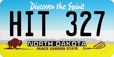 ND license plate HIT327