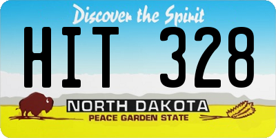 ND license plate HIT328