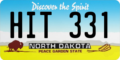 ND license plate HIT331