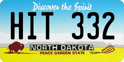 ND license plate HIT332