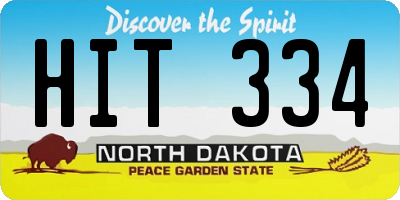 ND license plate HIT334