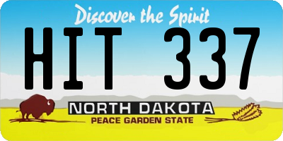 ND license plate HIT337