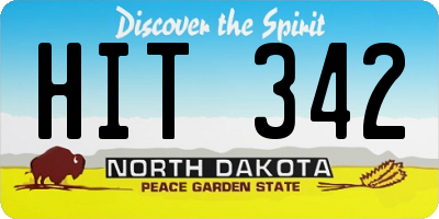 ND license plate HIT342