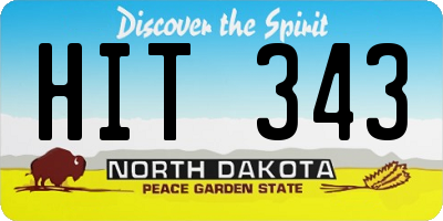 ND license plate HIT343