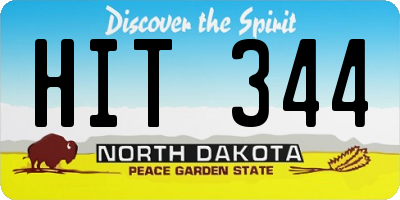 ND license plate HIT344