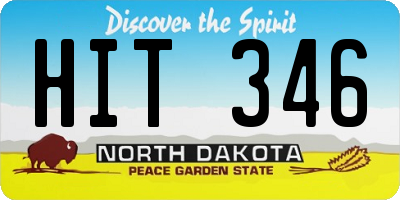 ND license plate HIT346