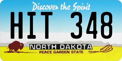 ND license plate HIT348