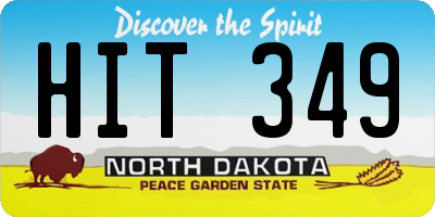 ND license plate HIT349