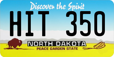 ND license plate HIT350