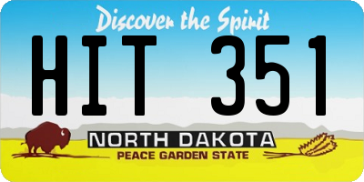 ND license plate HIT351