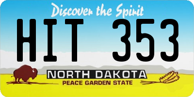 ND license plate HIT353