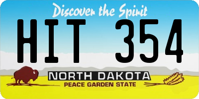 ND license plate HIT354