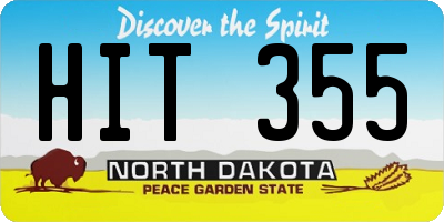 ND license plate HIT355