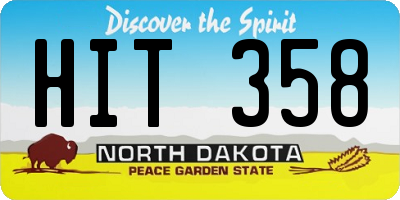 ND license plate HIT358