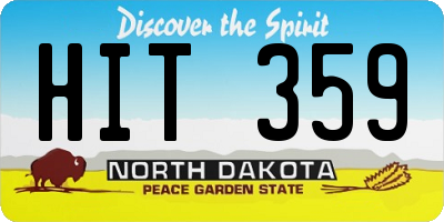 ND license plate HIT359