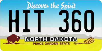 ND license plate HIT360