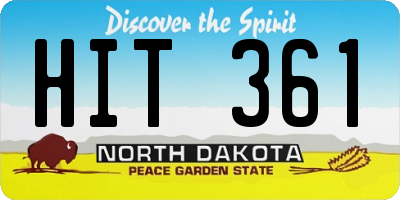 ND license plate HIT361