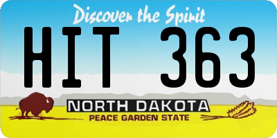 ND license plate HIT363