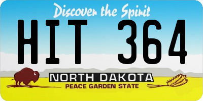 ND license plate HIT364