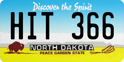 ND license plate HIT366