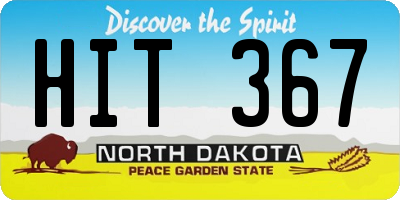 ND license plate HIT367