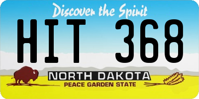 ND license plate HIT368