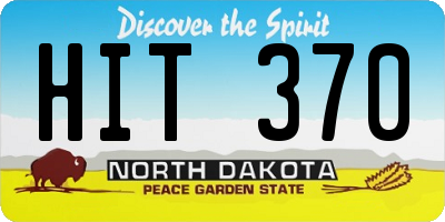 ND license plate HIT370