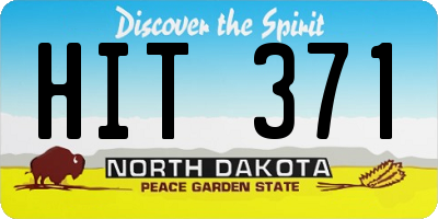 ND license plate HIT371