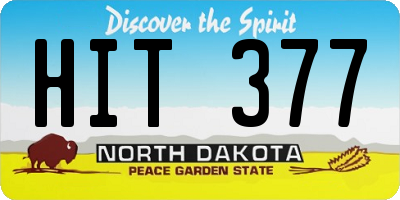 ND license plate HIT377