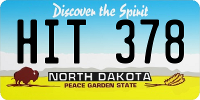 ND license plate HIT378