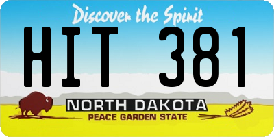 ND license plate HIT381