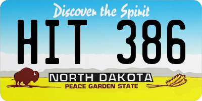 ND license plate HIT386