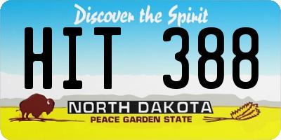 ND license plate HIT388